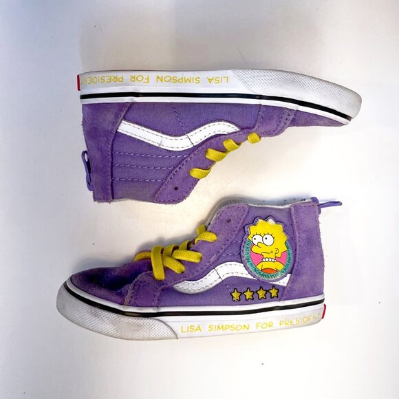 Vans x The Simpsons Kids Sk8 Hi Zip Lisa 4 Prez, Size 8.5 - Picture 3 of 8